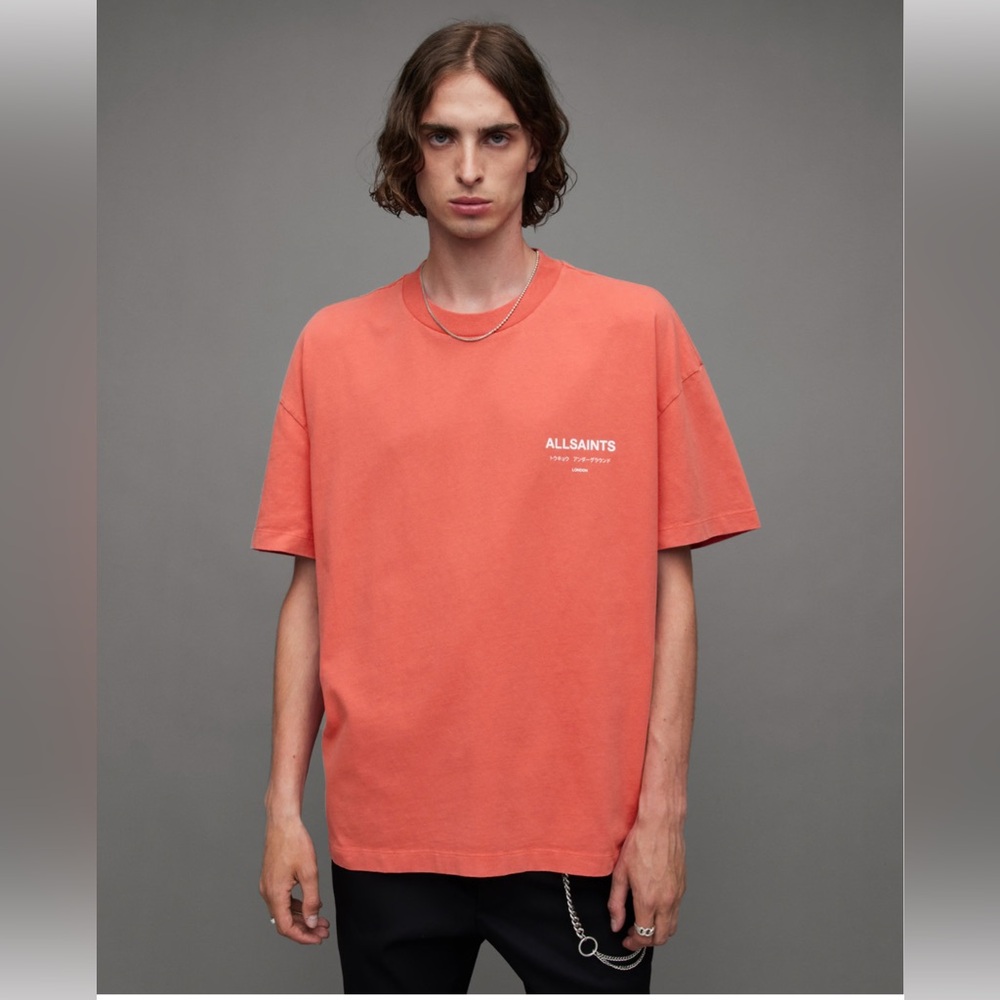All Saints Men's Vibrant Red Tee